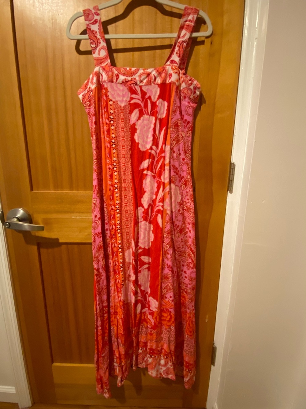 MSK Orange & Pink Paisley Maxi Dress